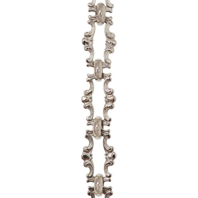Motif à mailles soudées ou chaîne cassée, Nickel poli