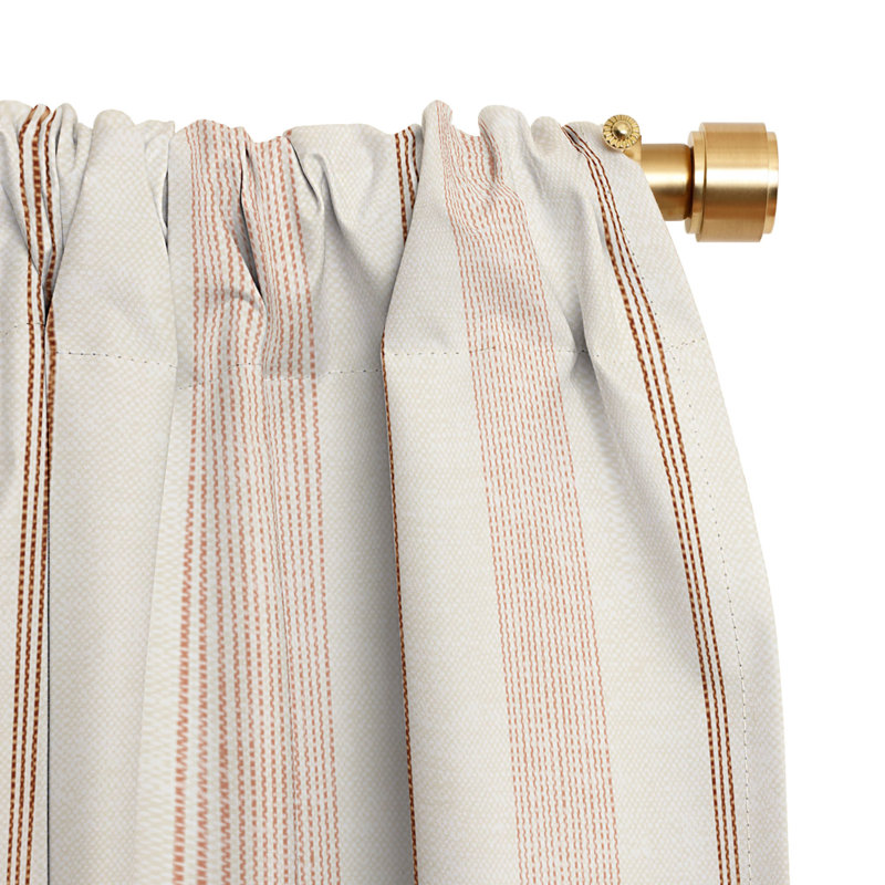 Little Arrow Design Co ivy stripes Blackout Curtain (1 Panel), Cream, 50" W x 96" L