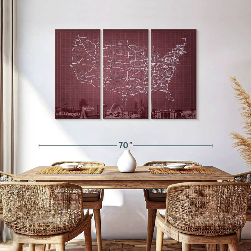 Carte des Aloon Maroon Highway, États-Unis, H 36 po x l 57 po