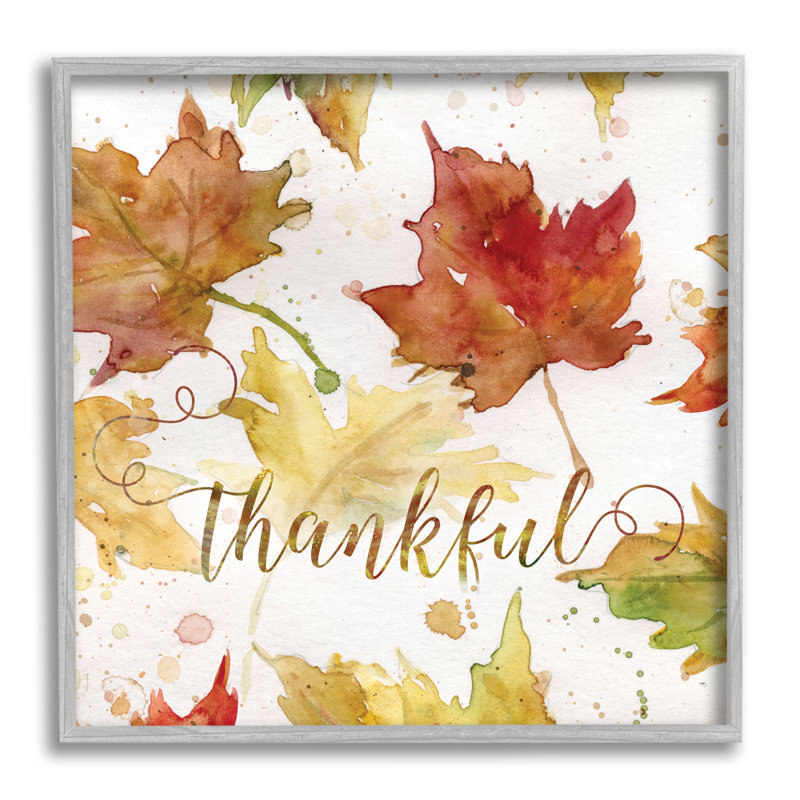 «Thankful Fall Leaves» par Carol Robinson, Estampe numérique Farmhouse, H 24 po x l 24 po x P 1,5 po