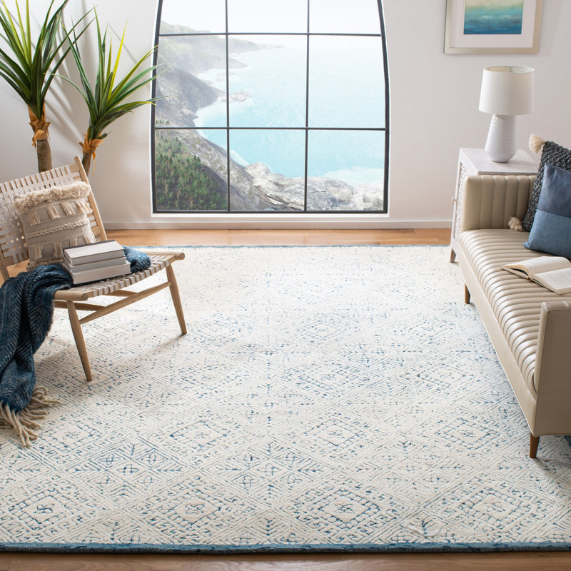 Crowell Hand Tufted Wool Geometric Rug, Rectangle 4' x 6'