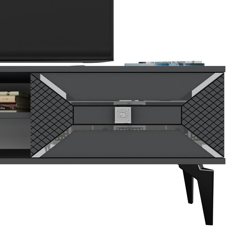 Olivia TV Stand, Grey/Silver