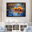 «Blue and Brown Duck In Pond III» - Art mural animal canard-1365173243-1365173240