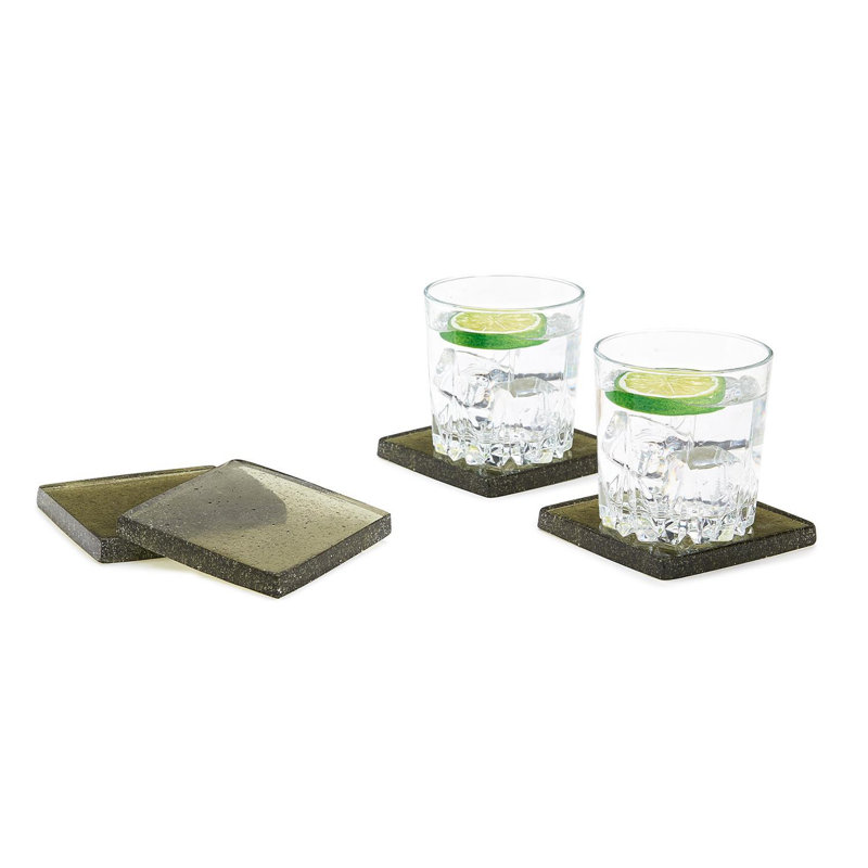 Ensemble de sous-verres en verre 4 pièces