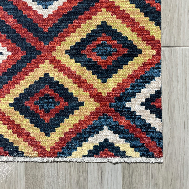 Tapis rectangulaire Zyir avec envers antidérapant, Tapis de couloir 4 pi x 16 pi 5 po