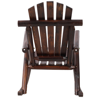 Chaise berçante en bois, chaise berçante en bois durable, chaise berçante en bois de sapin, chaises berçantes pour l'extérieur, couleur brun foncé.