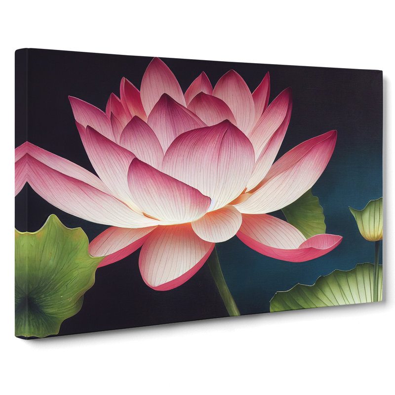 Stunning Lotus Flower - Wrapped Canvas, 35cm H x 50cm W x 3cm D