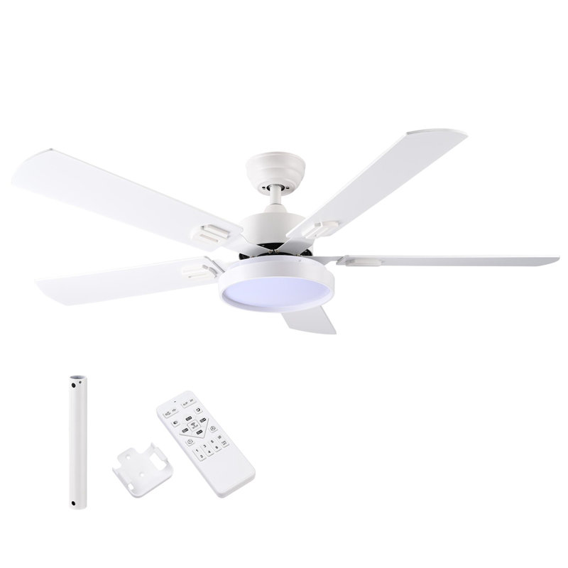 Ceiling Fan with LED Lights, White