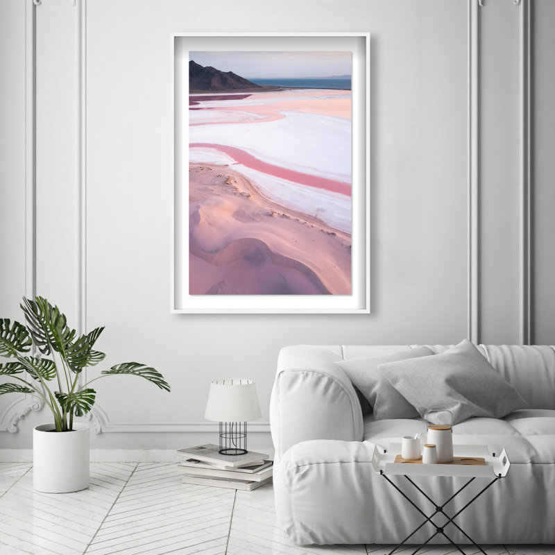 Blush Ocean Print by Oliver Gal, 37.5"H x 55.5"W, White Shadowbox