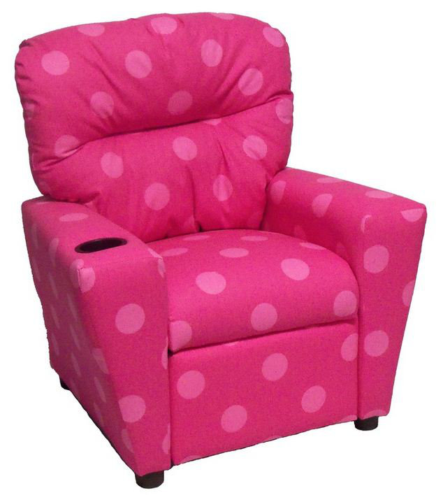 Kids 13'' Recliner and Ottoman, Oxygen Pink