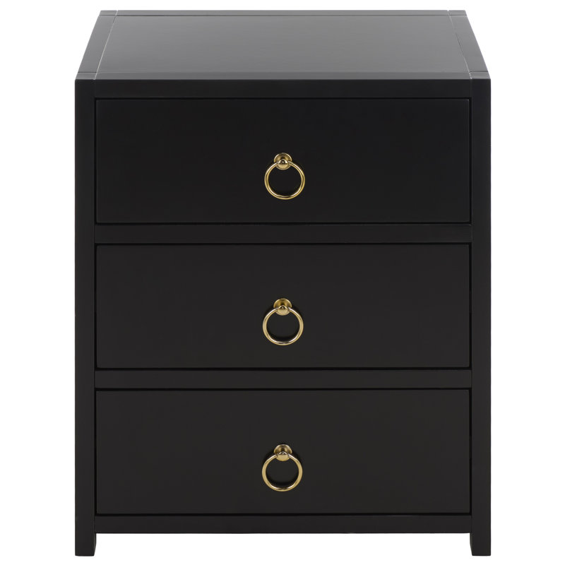 Table de chevet 3 tiroirs Sadie, Black