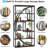 Industrial 5-Tier Rustic Brown Etagere Bookshelf with 8 Open Shelves Organizer-1057980455