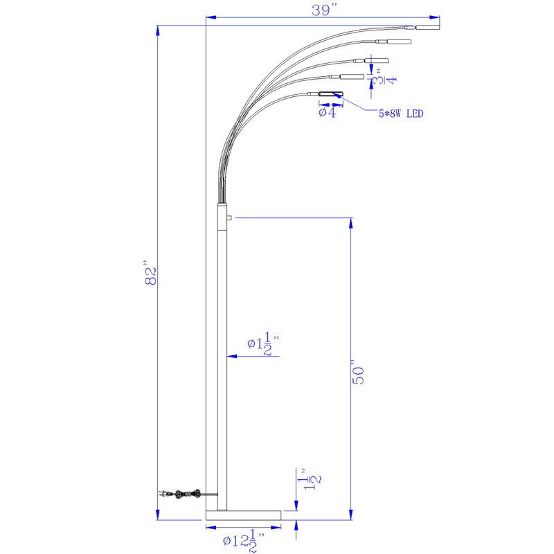 Riner 82'' LED Tree Floor Lamp, Dark Bronze
