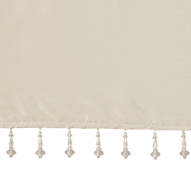 Sara Lightweight Faux Silk Single Valance with Beads, Champagne