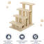 4 escaliers pour animaux multiniveaux - Poteau à griffer pour chat de 25 pouces de couleur beige, confortable pour les chats