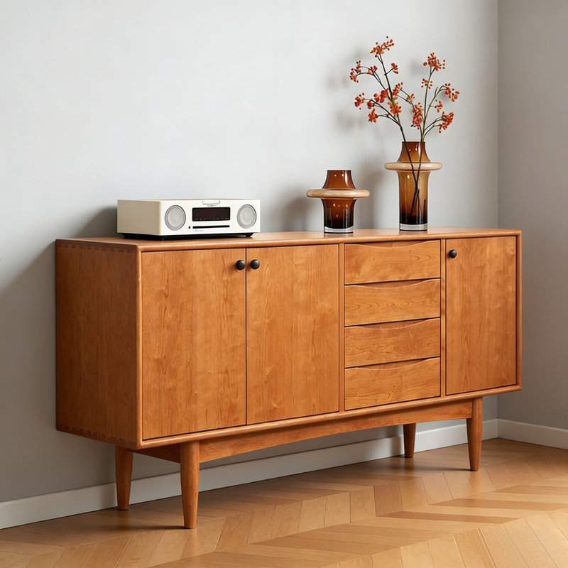 Multi-functional solid wood sideboard, 31.49" H x 59.05" W x 15.74" D