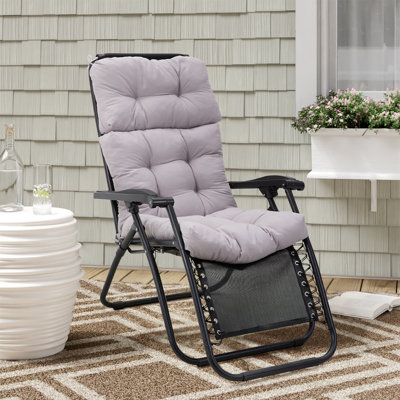 Gray Tri-Fold Garden Siamese High Back Chair Cushion