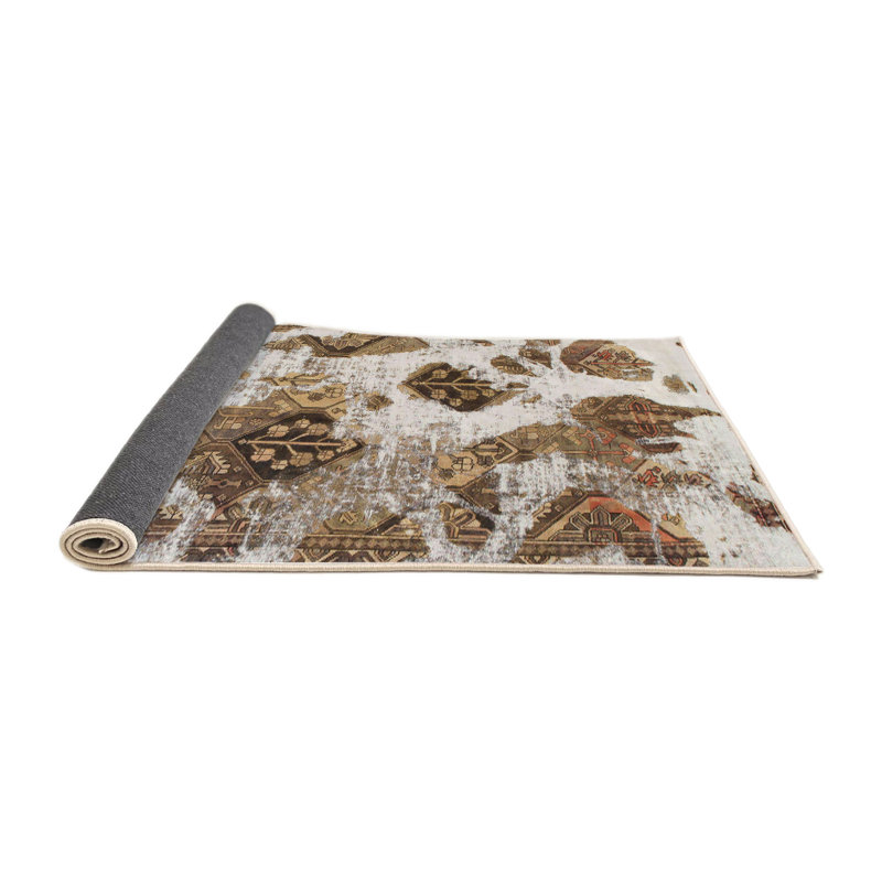 Tapis décoratif multicolore à motif abstrait, Rond 4 pi