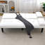 Lit blanc de 67 pouces avec transformation en un clic et rembourrage en éponge pour un porte-gobelet confortable, plusieurs espaces appropriés