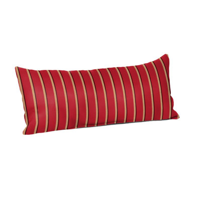 Casual Cushion Outdoor Lumbar Pillow, Striped Sunbrella Fade-Resistant for Patio Furniture & Porch Swings, Reversible