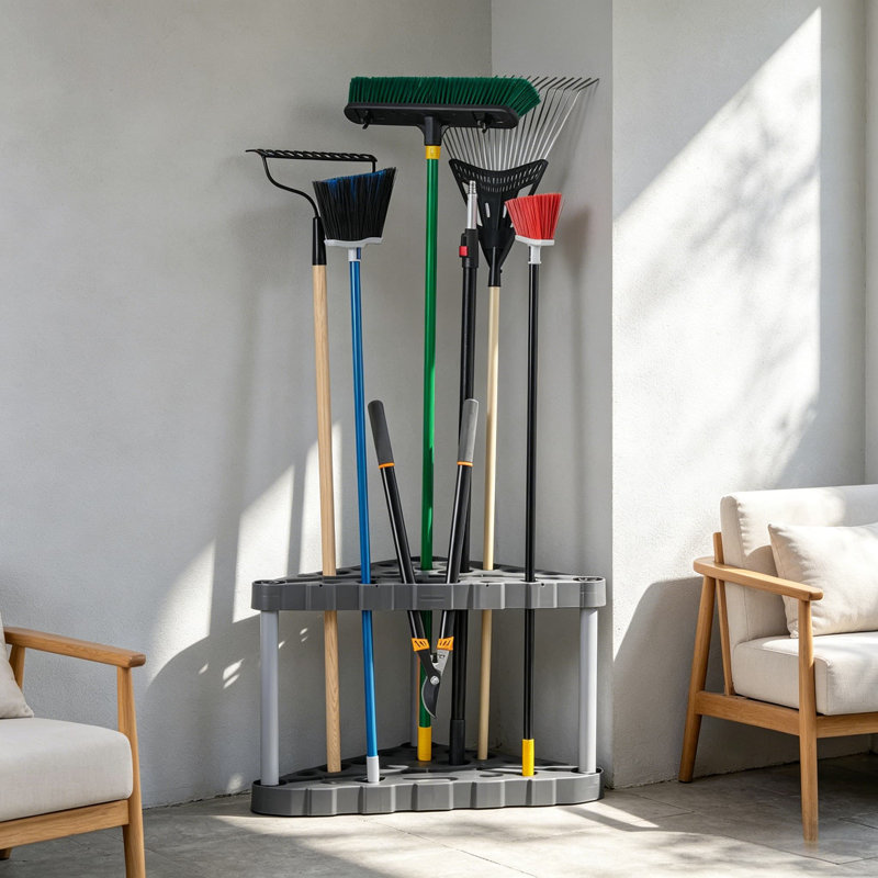 Support d'angle en plastique pour tour à outils - Organisez jusqu'à 30 outils longs, facile à assembler et peu encombrant