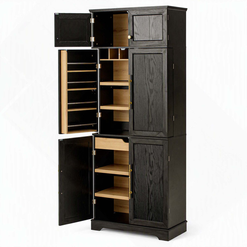 Armoire de rangement multifonctionnelle, robuste et autoportante, offrant de nombreuses solutions de rangement personnalisables.