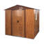 Remise de rangement extérieure en métal 6 pi x 6 pi avec fenêtre et base de plancher en métal-123384474-123384471
