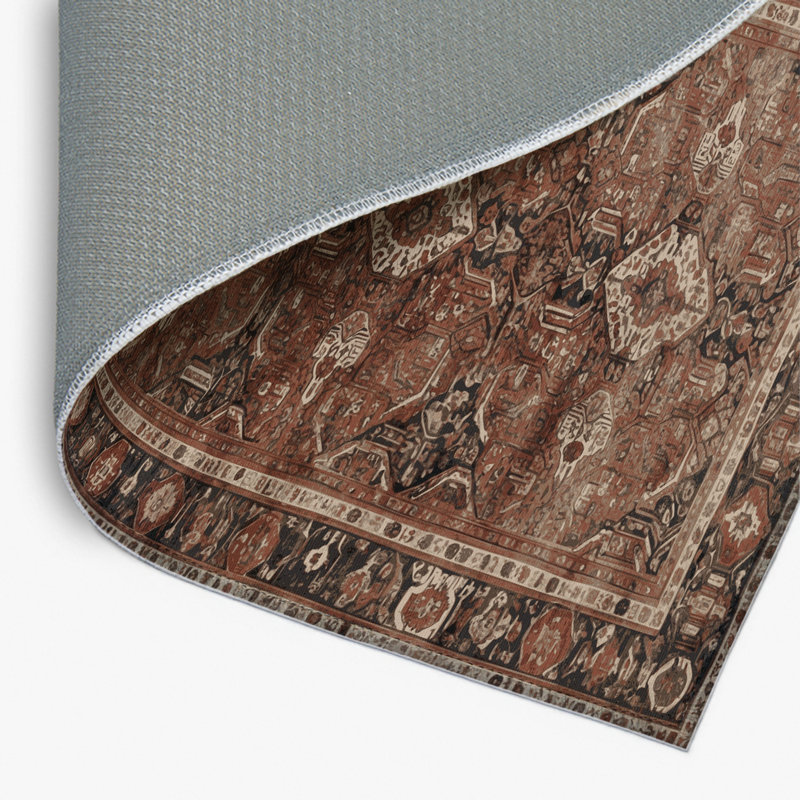 Tapis turc intérieur et extérieur brun, Rectangulaire 2 pi x 3 pi