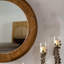 Miroir mural 31,3 po martelé rond doré - cadre en fer et miroir décoratif en panneau de fibres à densité moyenne, miroir décoratif rustique pour le salon / la chambre à coucher