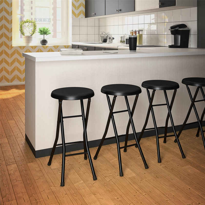 Upholstered Counter Stool with Steel Frame