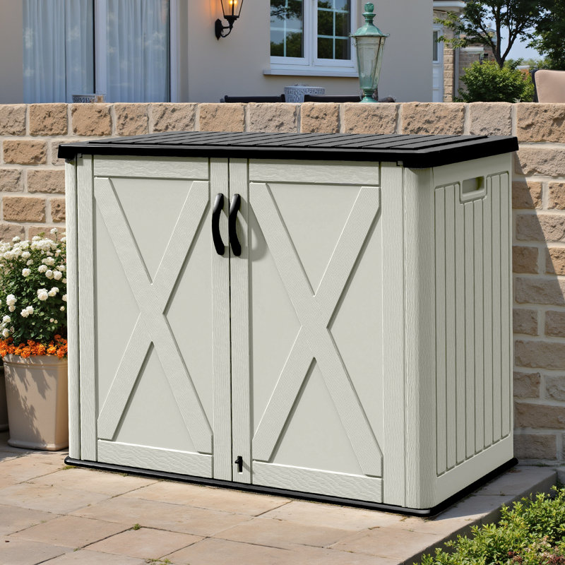 4 Ft. W X 2 Ft. D Outdoor Resin Horizontal Storage Shed, Beige