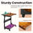 2-Tier Tower Stand, Height Adjustable PC Stand, Computer Cart with Folding Panel, Side Table with Wheels, Pegboard, Hooks and Mouse Pad-118662922