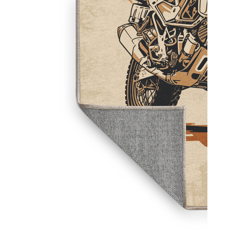 Tapis beige moderne lavable à la machine Potts Adventure, 5 x 7
