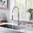 Euro Collection High-Arc Single Handle Kitchen/Bar Faucet with 2-Function Pull-Down Spring Spout Sprayer - Brushed Nickel-36866004