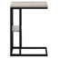 Table d'appoint avec stratifié gris - structure en métal, rehausse le cadre noir du salon et de la chambre Allure
