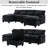 106" U Shaped Sectional Sofa Set with Storage Ottoman & USB Ports, Modular Cloud Couch with Chaise Lounge & Pillows-531142186