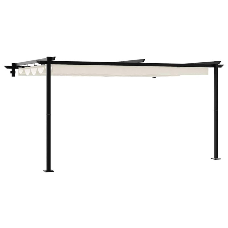  Wall Mounted Gazebo Anthracite Steel, 400" H x 400" W x 300" D, Cream