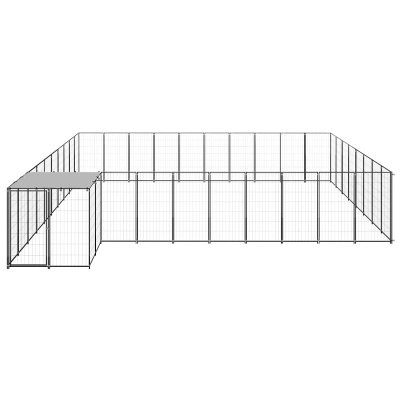 Pettit 43.31cm H Metal Yard Kennel With Door, Black