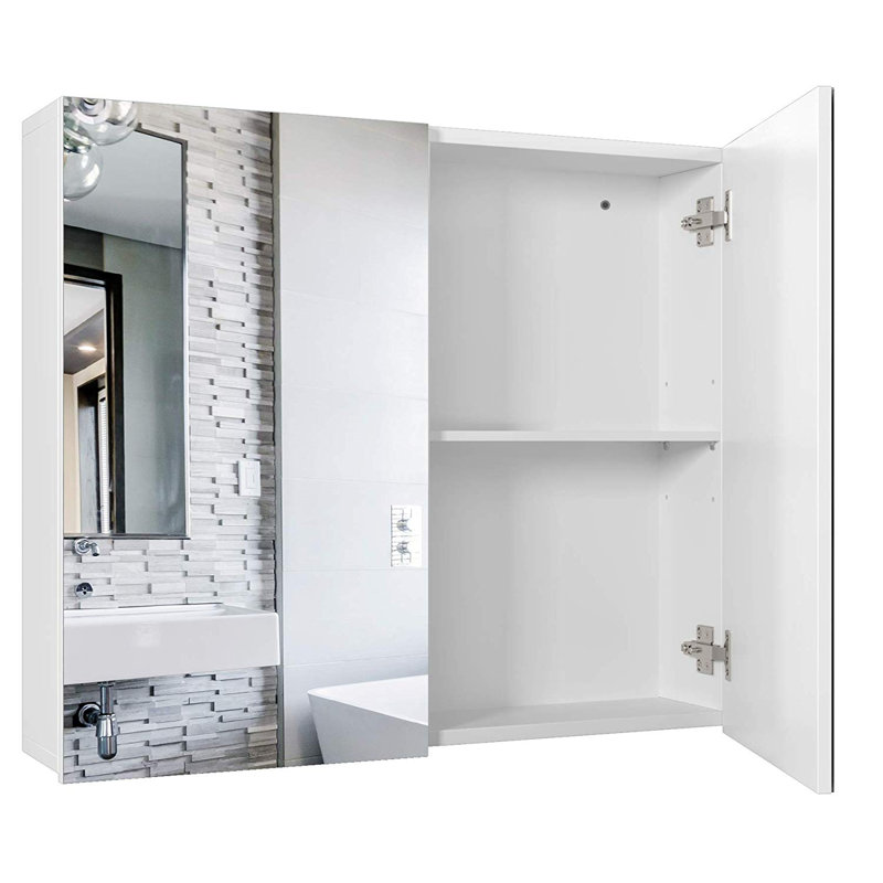 Delvecchio 700mm W 590mm H Surface Frameless Medicine Cabinet Mirror 2 Adjustable