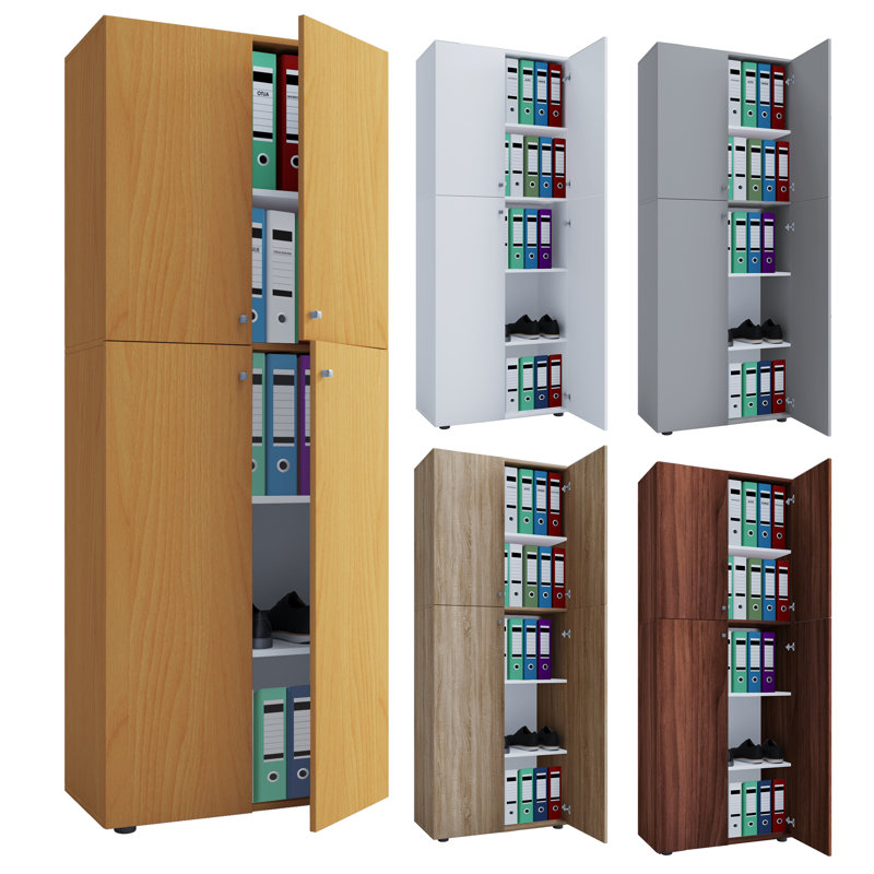 Hassett 5 -Shelf Vertical Filing Cabinet, Grey