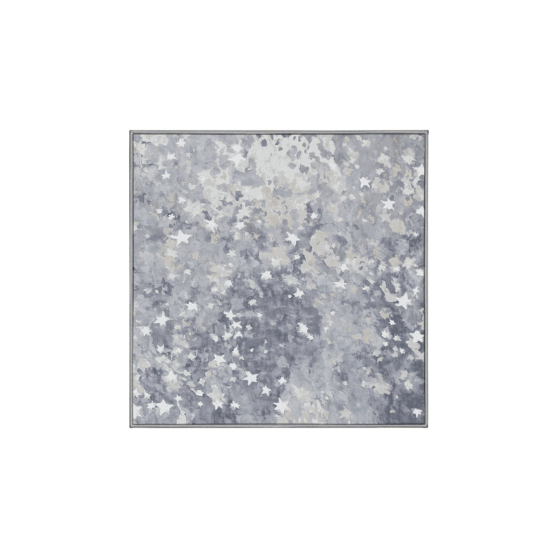 Machine Washable Gray Area Rug, Square 6'