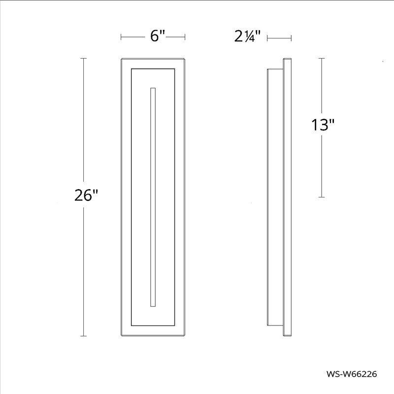 Midnight LED Wall Light, 3500K, 26" H
