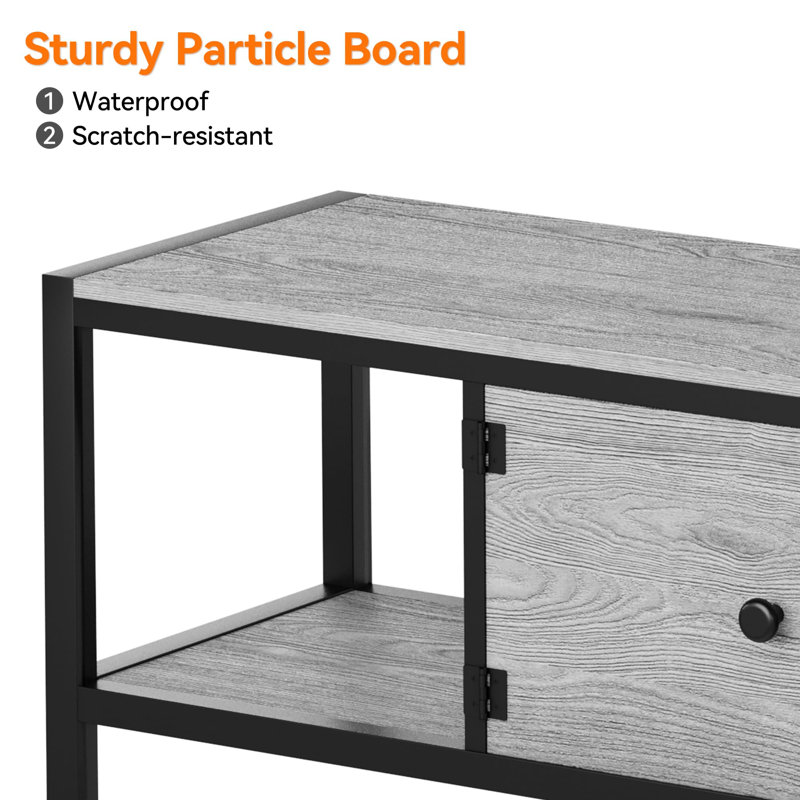 65"/58 "TV Stand for Television 75"/65", Entertainment Center Table with Adjustable Legs, TV Stand with Open Shelves & Doors
