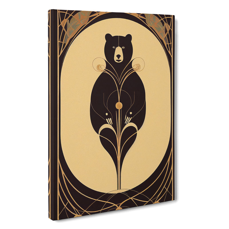 Art Deco Bear No.1 - Wrapped Canvas, 60cm H x 40cm W x 3cm D