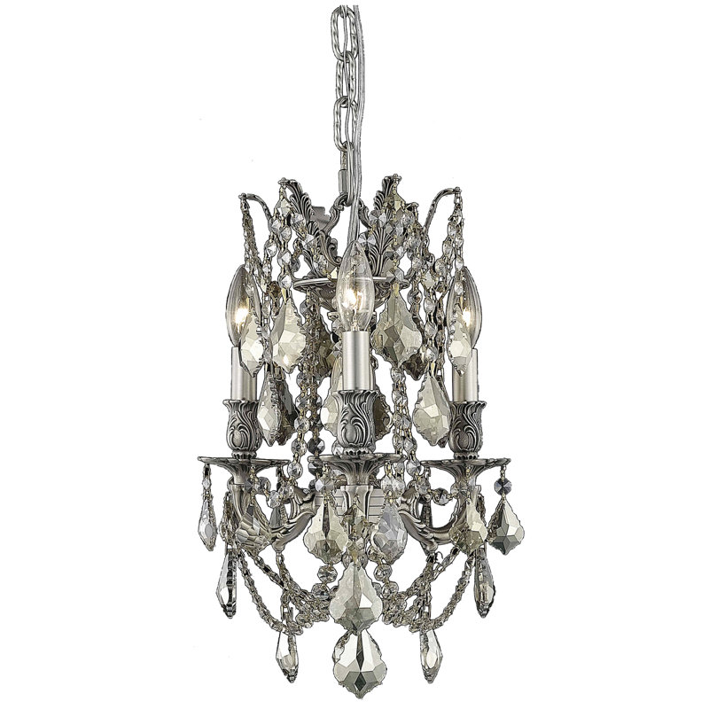 Ashmin 3 - Light Crystal Chandelier, Golden Teak (Smoky) / Royal Cut