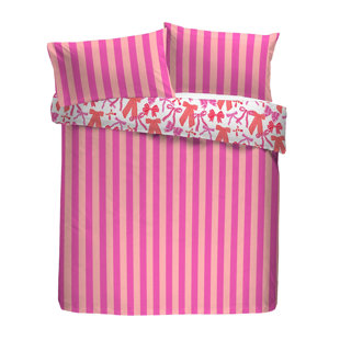 100% Polyester (60% Recycled) Striped Duvet Cover Set with Pillowcases