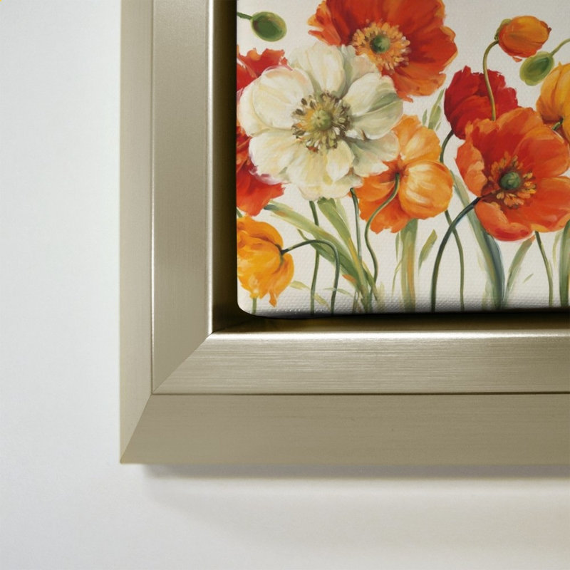 «Poppies Melody I» par Lisa Audit - impression sur toile, Champagne