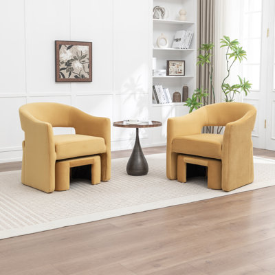 Fauteuil demi-tonneau rembourré avec repose-pieds