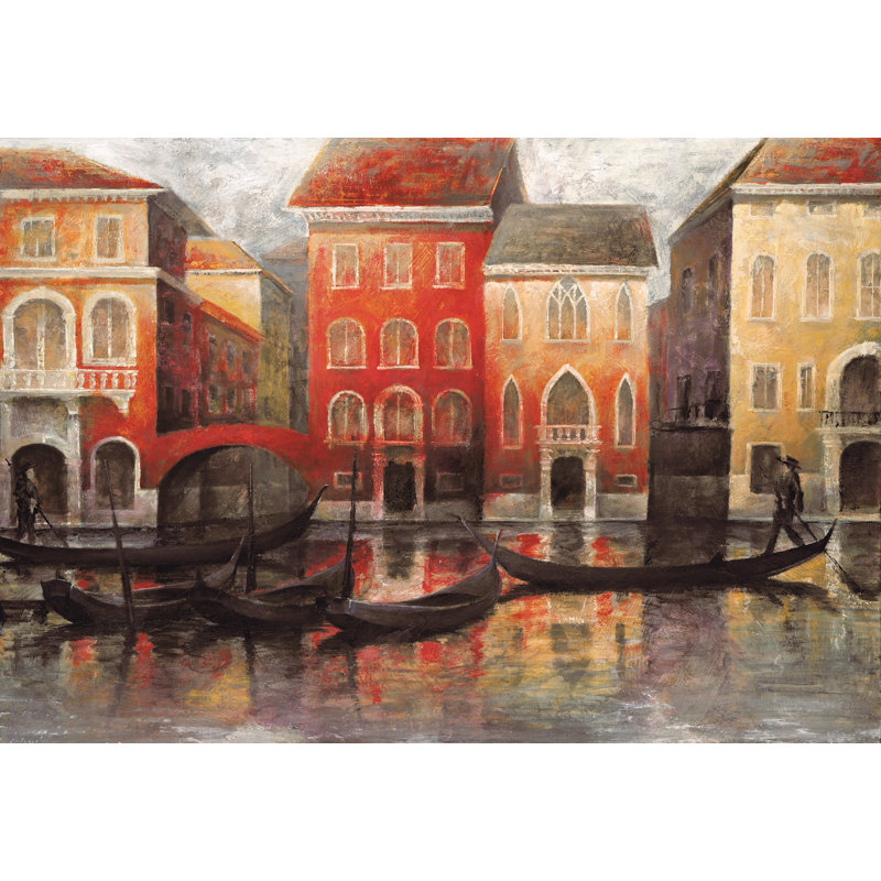 Venitian Gondolas 2 - Wrapped Canvas Art Prints, 51cm H x 76cm W x 3.8cm D