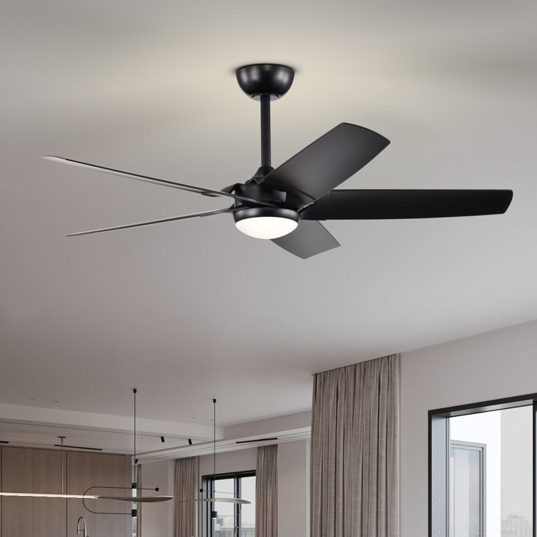Angus 5-Blade Lighted Ceiling Fan With Led Lamp With Remote